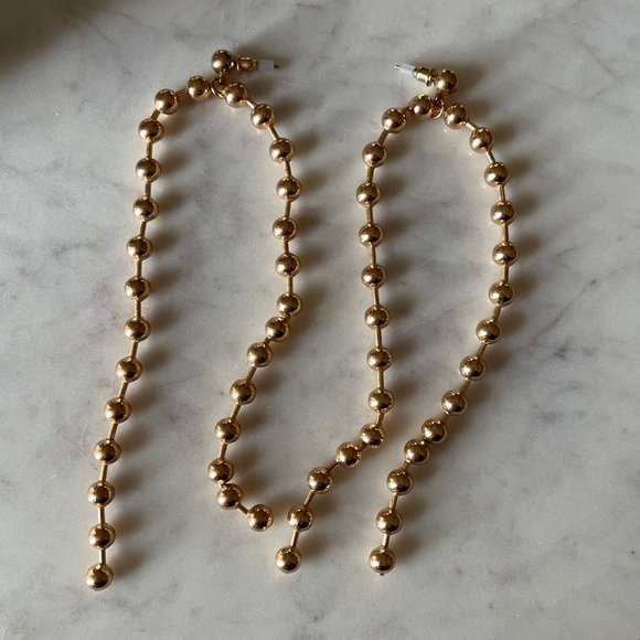 Gold Dangle Earrings - Picture 3 of 5